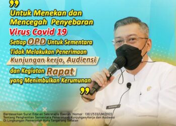 tangsel memutus rantai penyebaran covid-19, kantor opd dilarang terima tamu