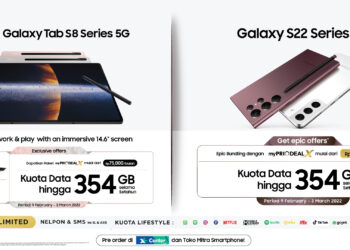 Samsung Galaxy Tab S8 Series 5G dan Galaxy S22 Series 5GHarga Paket Mulai Rp 50 Ribu/Bulan