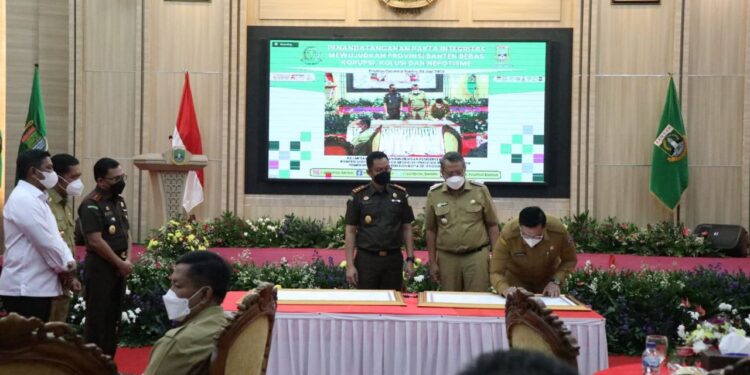Wujudkan Daerah Bebas KKN, Pemkot Tangsel Tandatangani Pakta Integritas dengan Kejari