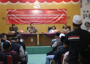 Kapolres Tangerang Selatan, Menghadiri Kegiatan Guyub Ketua Rukun Warga Se – Kecamatan PONDOK AREN, Di Wilkum Polsek PONDOK AREN