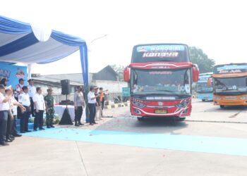 Polres Tangsel Amankan Mudik Gratis di Terminal Pondok Cabe