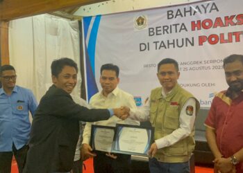 PWI, KPU, Bawaslu, Polres dan Dinas Kominfo Sepakat Lawan Hoaks Jelang Pemilu di Tangsel