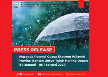 BMKG Ingatkan Waspada Potensi Cuaca Ekstrem di Provinsi Banten