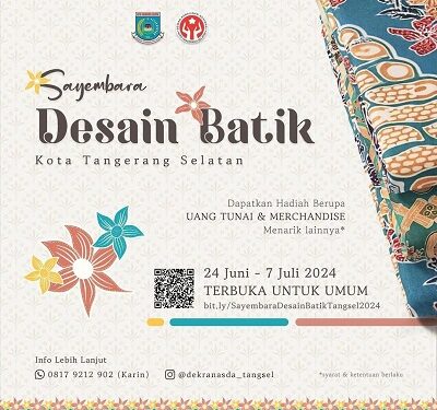 Ajak Warga Kolaborasi, Pemkot Buka Sayembara Desain Batik Tangsel