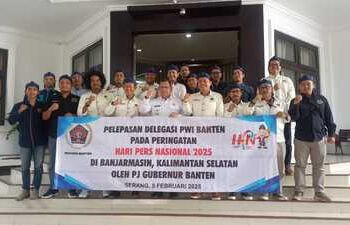 Pj Gubernur Banten Lepas 50 Delegasi PWI Banten Hadiri HPN 2025 di Banjarmasin