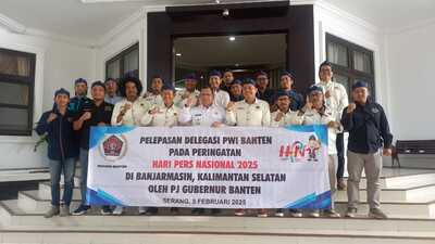 Pj Gubernur Banten Lepas 50 Delegasi PWI Banten Hadiri HPN 2025 di Banjarmasin