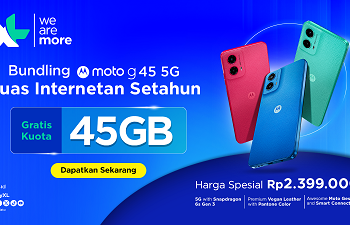 XL Axiata dan Motorola Luncurkan Bundling Moto G45 5G, Tawarkan Bonus Kuota 45GB Setahun