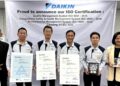 PT Daikin Industries Indonesia Resmi Kantongi Sertifikat ISO 9001:2015 , ISO 45001:2018 , dan ISO 14001:2015 dari PT TUV Rheinland Indonesia