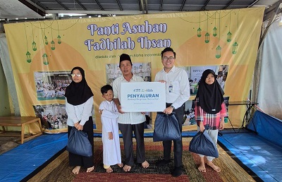 BRI Mabes TNI Cilangkap Bagikan Sembako ke Yayasan Fadhilah Ihsan Cipayung