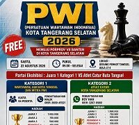 Menuju Porprov 2026, PWI Tangsel dan Percasi Gelar Turnamen Catur