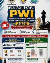 Menuju Porprov 2026, PWI Tangsel dan Percasi Gelar Turnamen Catur