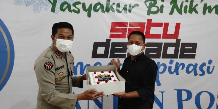 bidhumas polda banten kunjungi media saat hari pers nasional