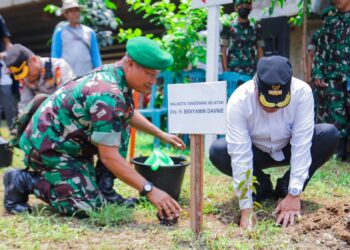 Gelar Baksos dan Penanaman 1.000 Pohon, Benyamin Apresiasi Yon Arhanud 1/Purwa Bajra Cakti