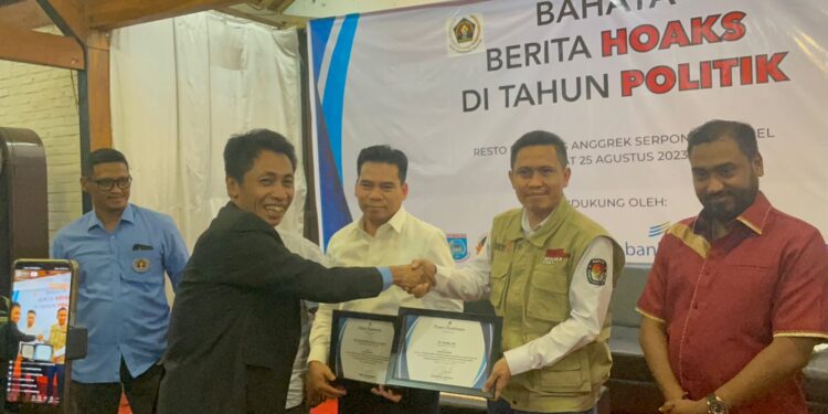PWI, KPU, Bawaslu, Polres dan Dinas Kominfo Sepakat Lawan Hoaks Jelang Pemilu di Tangsel