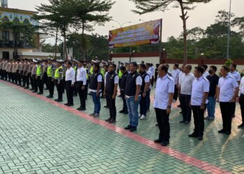 Apel Pergeseran Pasukan Pengamanan Pilkades Di Wilkum Polres Tangsel