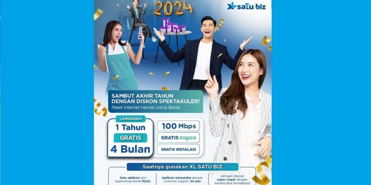 Promo Akhir Tahun XL SATU BIZ Langganan 1 Tahun Bonus 4 Bulan