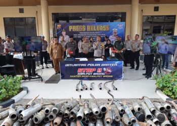 Ditlantas Polda Banten Musnahkan 1.023 Unit Knalpot Brong Hasil Sitaan