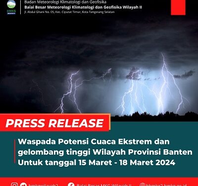BBMKG Himbau Masyarakat Waspada  Cuaca Ekstrem dan Gelombang Tinggi di Banten