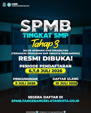 Catat! SPMB Tahap III SMP Negeri Tangsel Resmi Dibuka untuk Jalur Afirmasi, Disabilitas hingga Pemilihan Swasta Pendamping